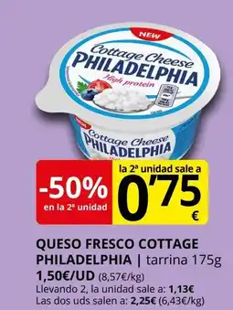 Supermercados MAS PHILADELPHIA Queso fresco cottage oferta