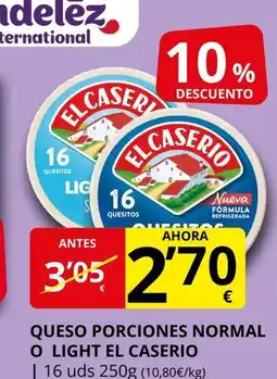 Supermercados MAS EL CASERIO Queso porciones normal o light oferta