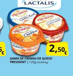 Supermercados MAS PRESIDENT Gama de cremas de queso oferta