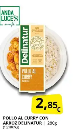 Supermercados MAS DELINATUR Pollo al curry con arroz oferta
