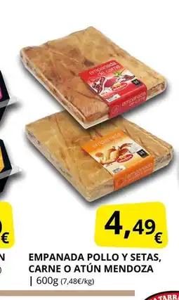 Supermercados MAS Empanada pollo y setas, carne o atún mendoza oferta