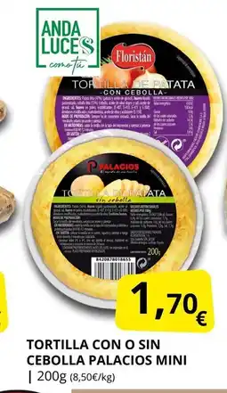 Supermercados MAS Tortilla con o sin cebolla palacios mini oferta