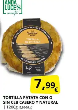 Supermercados MAS Tortilla patata con o sin ceb casero y natural oferta