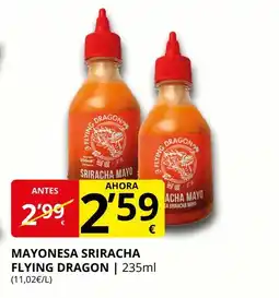Supermercados MAS Mayonesa sriracha flying dragon oferta