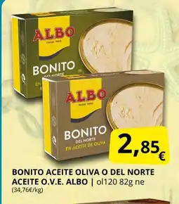 Supermercados MAS ALBO Bonito aceite oliva o del norte aceite o.v.e. oferta