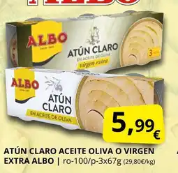 Supermercados MAS ALBO Atún claro aceite oliva o virgen extra oferta