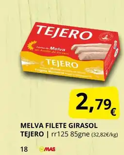 Supermercados MAS TEJERO Melva filete girasol oferta