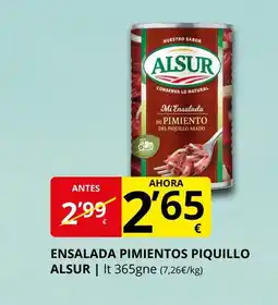 Supermercados MAS ALSUR Ensalada pimientos piquillo oferta