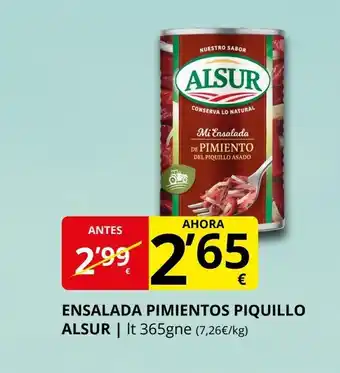 Supermercados MAS ALSUR Ensalada pimientos piquillo oferta