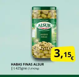 Supermercados MAS ALSUR Habas finas oferta