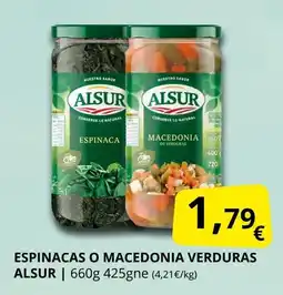 Supermercados MAS ALSUR Espinacas o macedonia verduras oferta