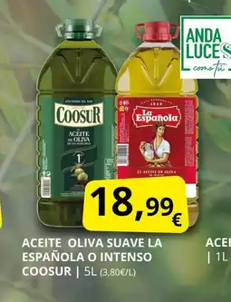 Supermercados MAS COOSUR Aceite oliva suave la española o intenso oferta