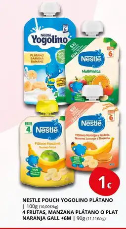 Supermercados MAS Nestle pouch yogolino plátano oferta