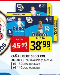 Supermercados MAS DODOT Pañal bebe seco xxl oferta