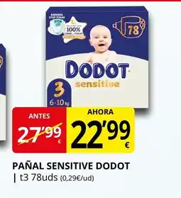 Supermercados MAS DODOT Pañal sensitive oferta