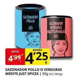 Supermercados MAS JUST SPICES Sazonador pollo o verduras medite oferta