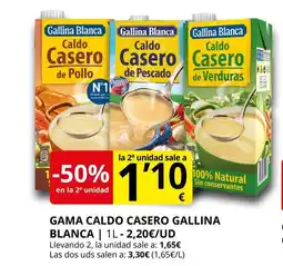 Supermercados MAS GALLINA BLANCA Gama caldo casero oferta