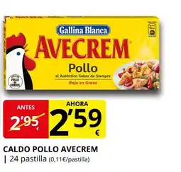 Supermercados MAS AVECREM Caldo pollo oferta
