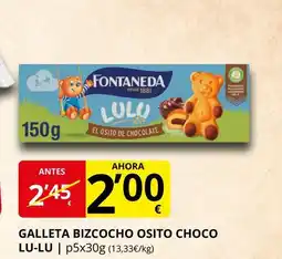 Supermercados MAS LULU Galleta bizcocho osito choco oferta