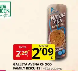 Supermercados MAS FAMILY BISCUIT Galleta avena choco oferta