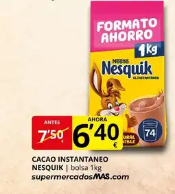 Supermercados MAS NESQUIK Cacao instantaneo oferta