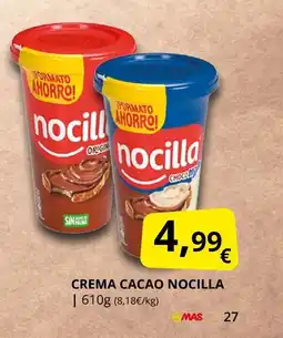 Supermercados MAS NOCILLA Crema cacao oferta