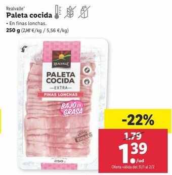 Lidl Paleta cocida realvalle oferta