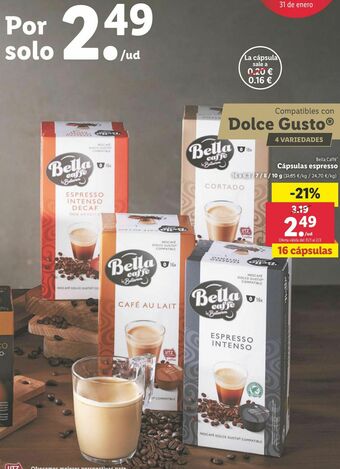 Lidl Cápsulas de café oferta