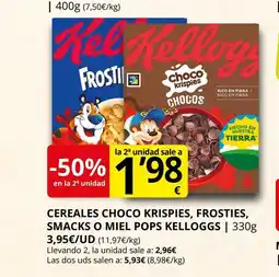 Supermercados MAS KELLOGGS Cereales choco krispies, frosties, smacks o miel pops oferta