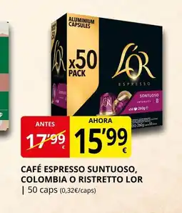 Supermercados MAS L'OR Café espresso suntuoso, colombia o ristretto oferta