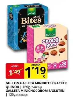 Supermercados MAS Gullon galleta minibites cracker quinoa oferta