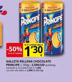 Supermercados MAS PRINCIPE Galleta rellena chocolate oferta