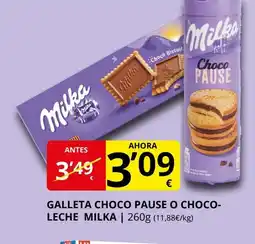 Supermercados MAS MILKA Galleta choco pause o choco- leche oferta