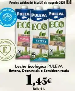 Gadis Puleva - leche ecologica entera, desnatada o semidesnatada oferta