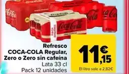 Carrefour Market Coca-cola - refresc zero o zero sense cafeina oferta