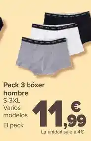 Carrefour Pack 3 bóxer hombre oferta