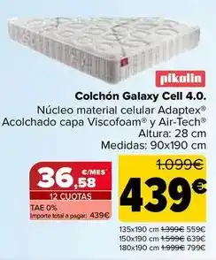 Carrefour Pikolin - colchón galaxy cell 4.0 oferta