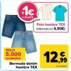 Tex - bermuda denim hombre