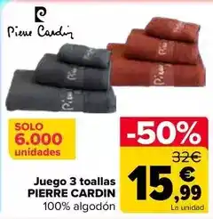Carrefour Pierre cardin - juego 3 toallas oferta