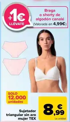 Carrefour Tex - sujetador triangular sin aro mujer oferta