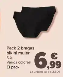 Carrefour Pack 2 bragas bikini mujer oferta