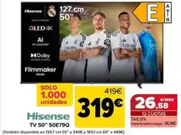 Carrefour Hisense - tv 50 50e79q oferta