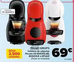 Carrefour Delonghi - cafetera de cápsulas piccolo xs edg210.ab edg210.r o kp1a31 oferta