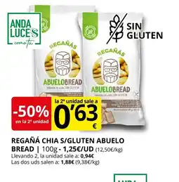 Supermercados MAS Regañá chia s/gluten abuelo bread oferta