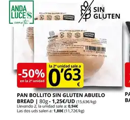 Supermercados MAS Pan bollito sin gluten abuelo bread oferta
