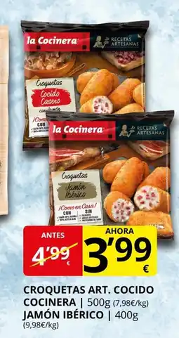 Supermercados MAS Croquetas art. cocido cocinera jamón ibérico oferta