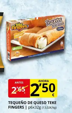 Supermercados MAS TEKE FINGERS Tequeño de queso oferta
