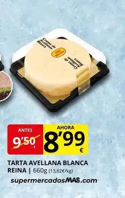 Supermercados MAS REINA Tarta avellana blanca oferta