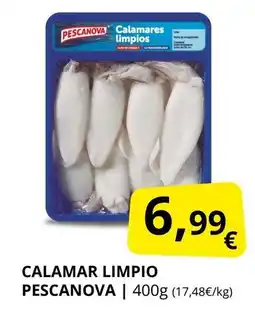 Supermercados MAS PESCANOVA Calamar limpio oferta