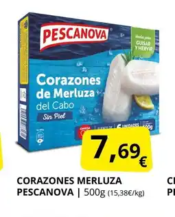 Supermercados MAS PESCANOVA Corazones merluza oferta